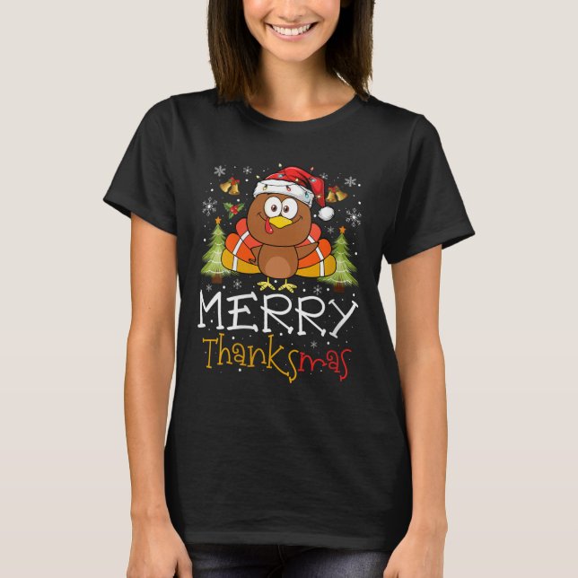 Camiseta Womens Funny Thanksmas 2025 Merry Thanksmas Thanks (Anverso)