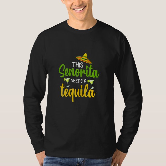 Camiseta Womens Funny this Senorita needs a tequila party g (Anverso)
