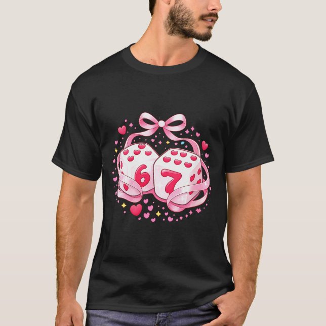 Camiseta Women's Funny Valentine Dice 6 7 Preppy 67 Six Sev (Anverso)