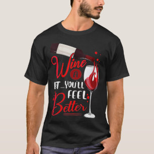 Camiseta Womens Funny Wine Glass Wine Un poco sentirás la a
