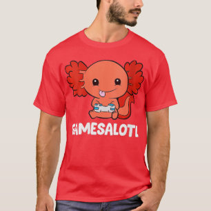 Camiseta Womens Gamesolotl Axolotl Fish Playing Video Game
