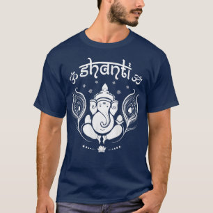 Camiseta Womens Ganesh Lucky Elephant Peacock Feather & Lot