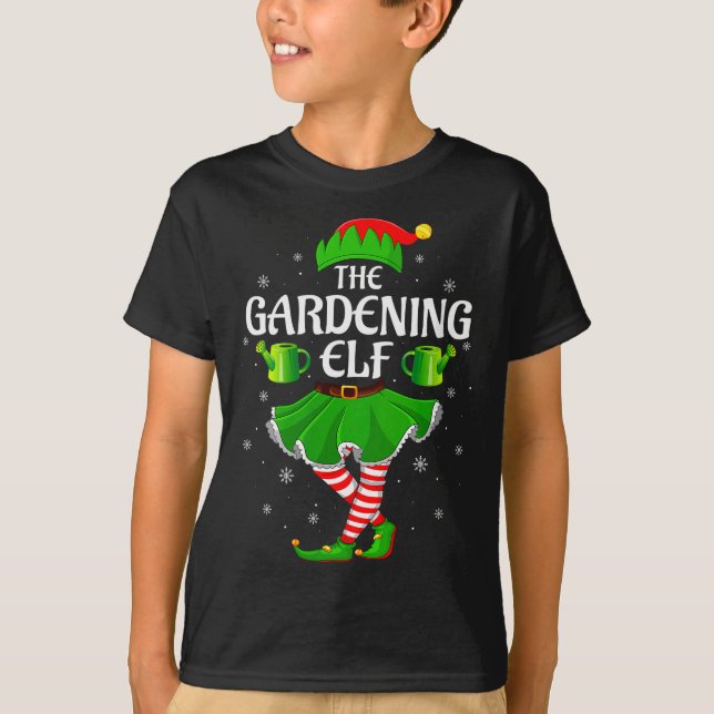 Camiseta Womens Gardening Elf Christmas Family Girls Women  (Anverso)