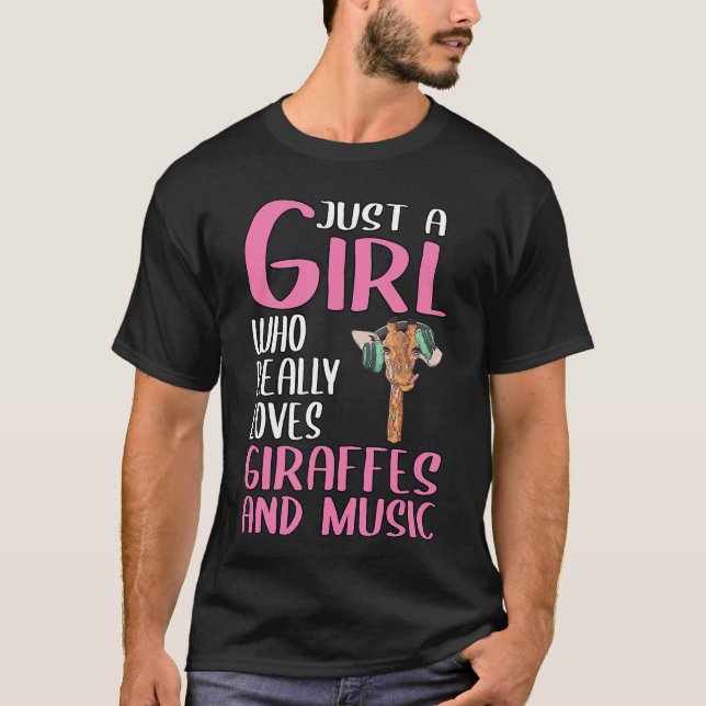 Camiseta Womens Gift Just A Girl Who Really Loves Giraffes  (Anverso)