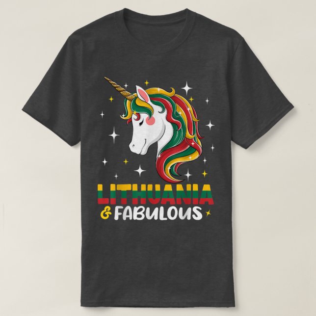 Camiseta Womens Girl Lithuanian Lithuania Flag Unicorn Wome (Diseño del anverso)