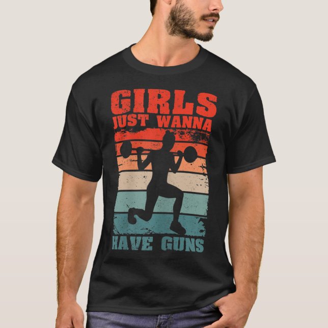 Camiseta Womens Girls Just W Have Guns Funny Workout Girl G (Anverso)