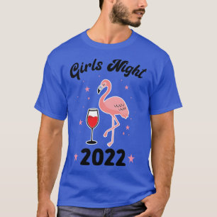 Camiseta Womens girls night 2022 flamingo party ladies 408