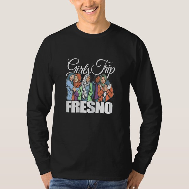 Camiseta Womens Girls Trip Fresno   Melanin Bestie & Best F (Anverso)