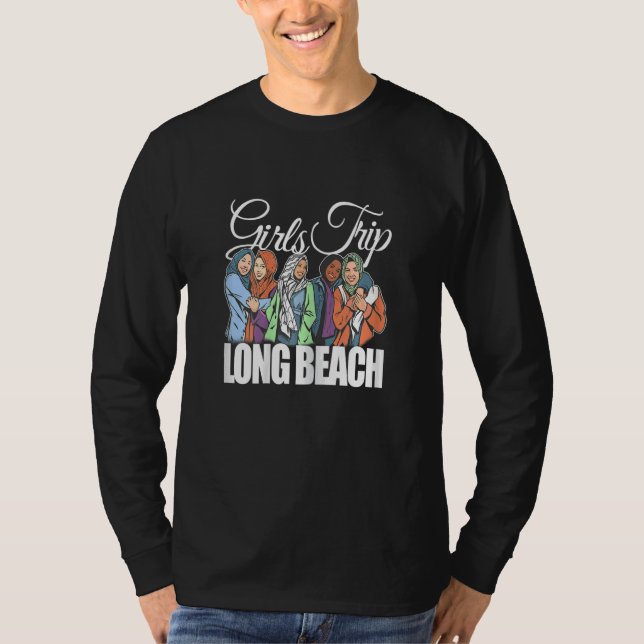 Camiseta Womens Girls Trip Long Beach  Melanin Bestie & Bes (Anverso)