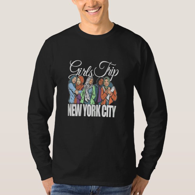 Camiseta Womens Girls Trip New York City   Melanin Bestie & (Anverso)