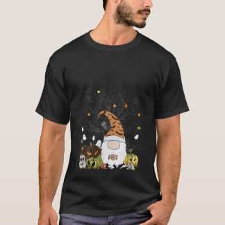 Camiseta Womens Gnome Pumpkin Monsters Tee Bats Ghost Coffe
