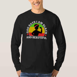 Camiseta Womens God Dice Que Soy Negro Y Hermoso Histo Negr