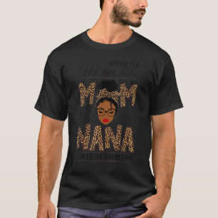 Camiseta Womens God Me Ed Dos Títulos Mamá Nana Leopard Neg