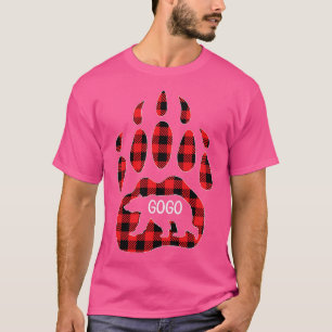 Camiseta Womens Gogo Bear Red Plaid Buffalo Gogo Matching F