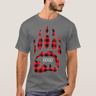 Camiseta Womens Gogo Bear Red Plaid Buffalo Gogo Matching F