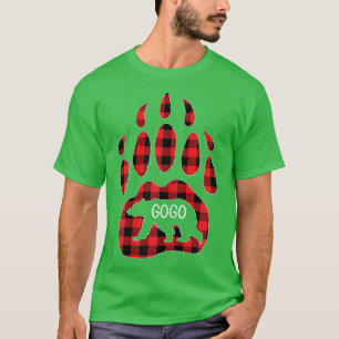 Camiseta Womens Gogo Bear Red Plaid Buffalo Gogo Matching F