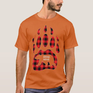 Camiseta Womens Grand Mama Bear Red Plaid Buffalo Grand Mam