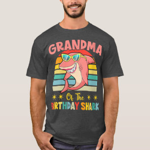 Camiseta Womens Grandma Of The Shark Birthday Family Birthd