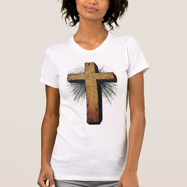 Camiseta Women's Graphic Christian Cross Tee Shirt (Anverso)