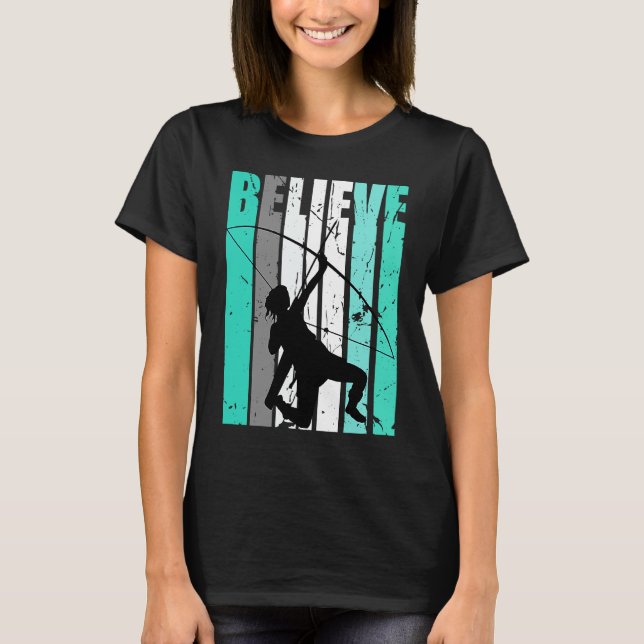Camiseta Womens Green Believe Archery Archer Bow Arrow Turq (Anverso)