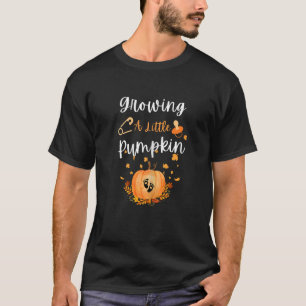 Camiseta Womens Growing A Little Pumpkin  Fall Pregnancy An