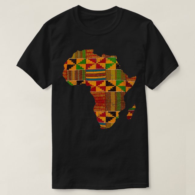 Camiseta Womens Guay Africa Map Kente Cloth Gift Para Hombr (Diseño del anverso)