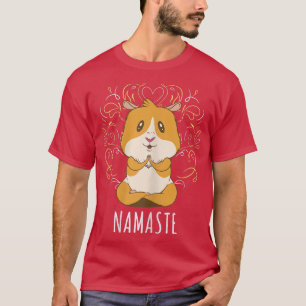 Camiseta Womens Guinea Pig Meditation Namaste Yoga 