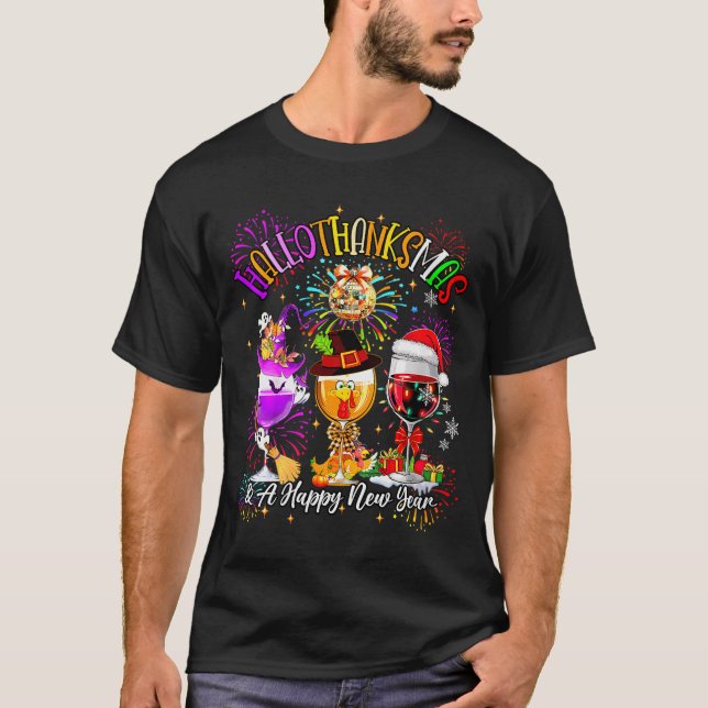 Camiseta Womens Hallothanksmas &amp; A Happy New Year Firew (Anverso)