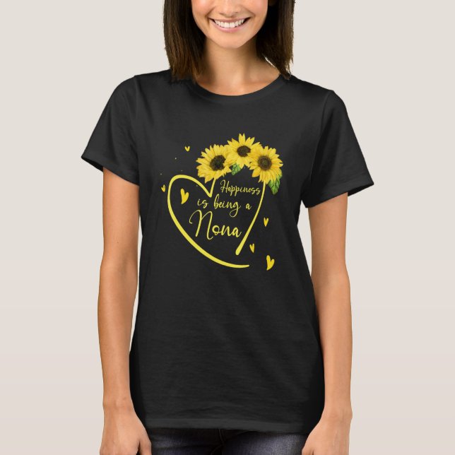 Camiseta Womens Happiness Is Being A Nona Sunflower (Anverso)