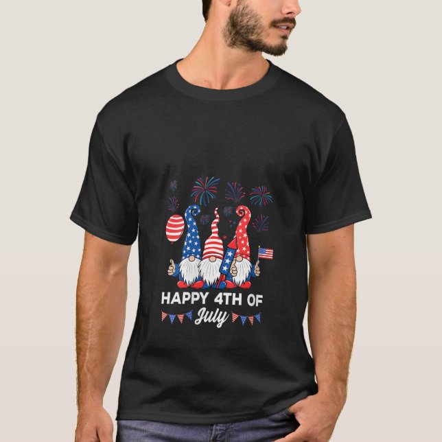 Camiseta Womens Happy 4th of July Red White Blue America Pa (Anverso)