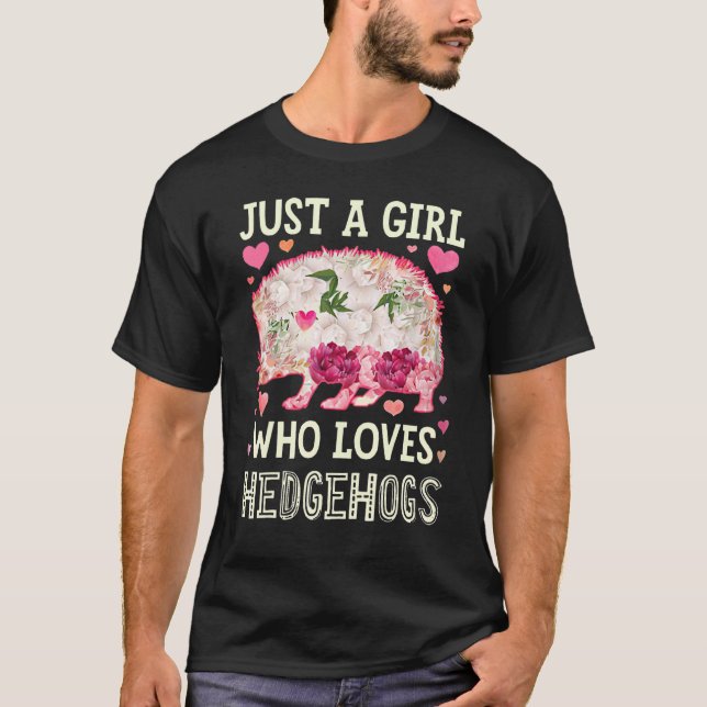 Camiseta Womens Hedgehog Just a Girl Who Loves Hedgehog  He (Anverso)