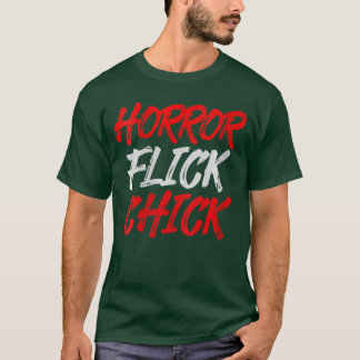 Camiseta Womens Horror Flick Chick VNeck retro