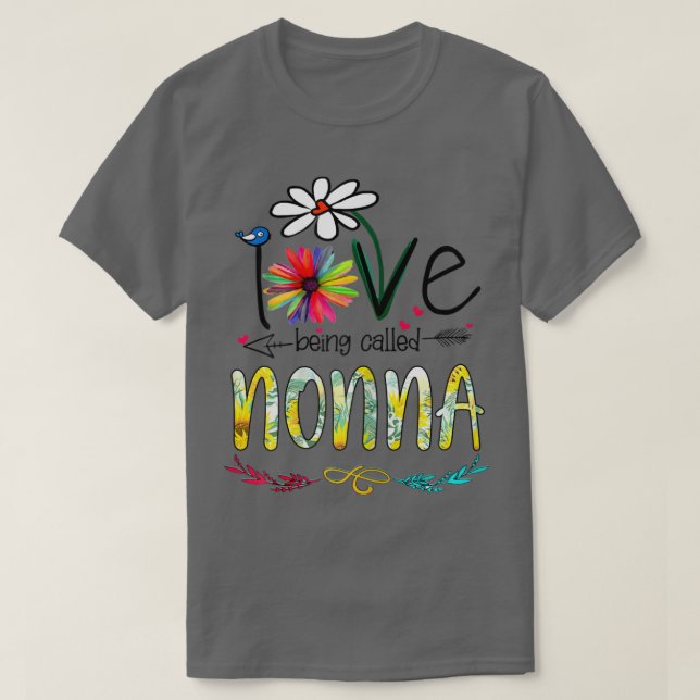Camiseta Womens I Love Being Called Nonna Sunflower Mothers (Diseño del anverso)