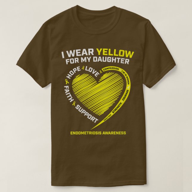 Camiseta Womens I Wear Yellow For My Daughter Parent Endome (Diseño del anverso)