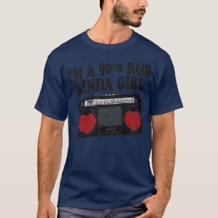 Camiseta Womens I'm A 90's R&B Kinda Girl Boombox RNB Love