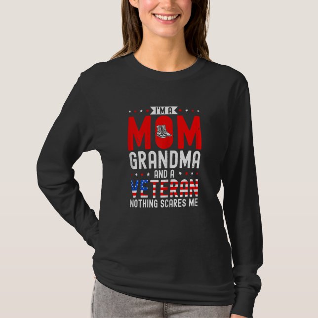 Camiseta Womens I'm A Mom Grandma And A Veteran Female Vete (Anverso)