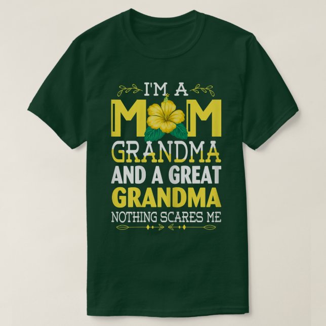Camiseta Womens I'm A Mom Grandma Great Nothing Scares Me M (Diseño del anverso)
