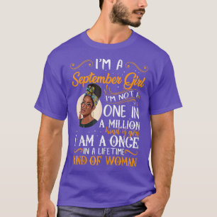 Camiseta Womens I'm A September Girl Black Women Virgo Libr