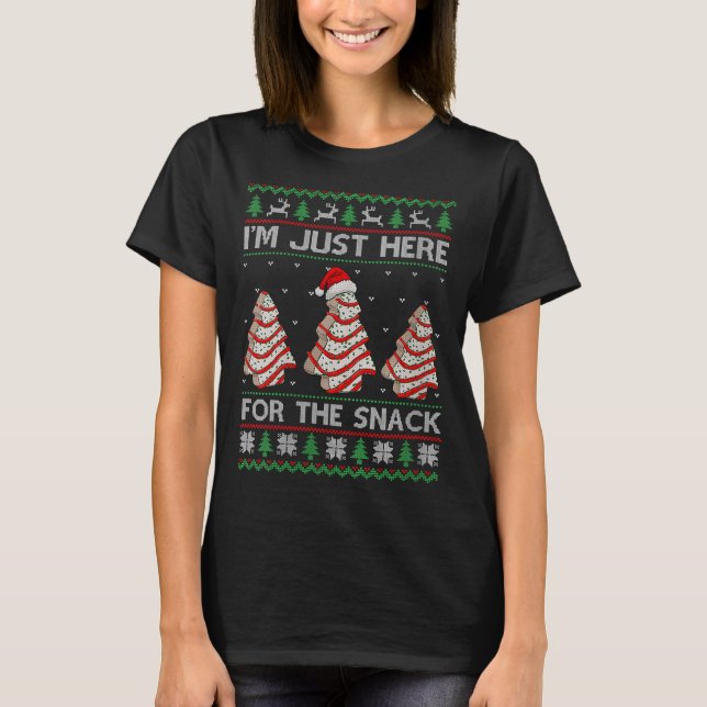 Camiseta Womens I'm Just Here For The Snack Christmas Cakes (Anverso)