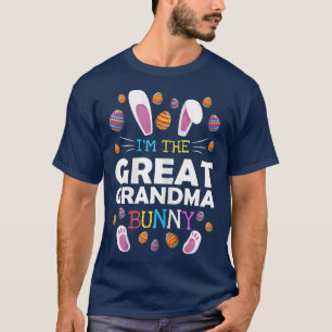 Camiseta Womens I'm The Great Grandma Bunny Matching Family