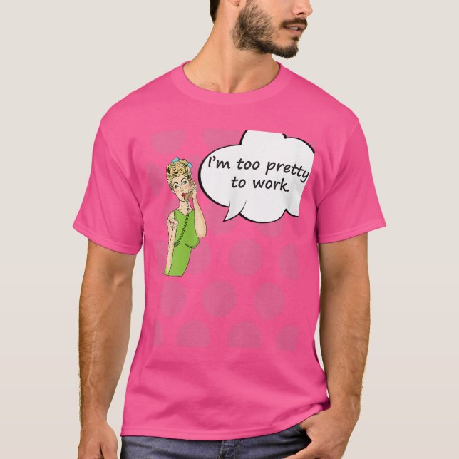 Camiseta Womens Imoo Prettyo Work Funny Comic Styleshirt Wo (Anverso)