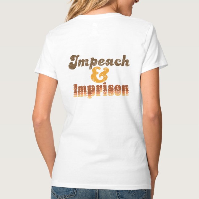 Camiseta Women's Impeach & Imprison V-Neck T-Shirt (Reverso)
