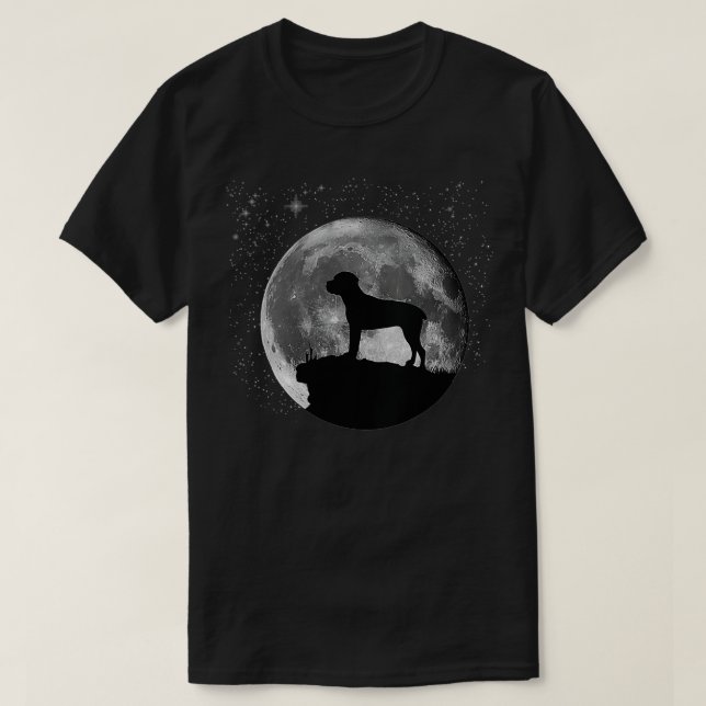 Camiseta Womens Italian Mastiff Cane Corso Moon VNeck  (Diseño del anverso)