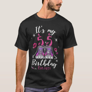 Camiseta Womens Its My 55th Birthday Sneakers Est 1971 55 Y
