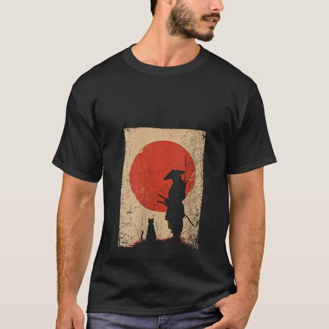 Camiseta Womens Japanese Art Samurai Vintage Fighter Retro  (Anverso)