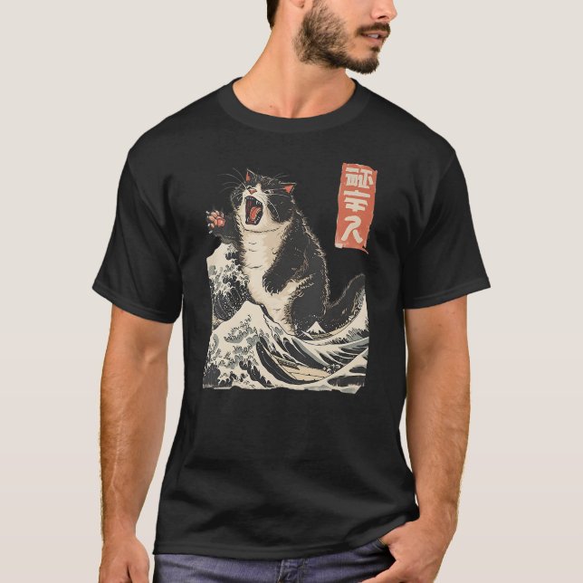 Camiseta Womens Japanese Cat Lover Harajuku Anime Style Cat (Anverso)