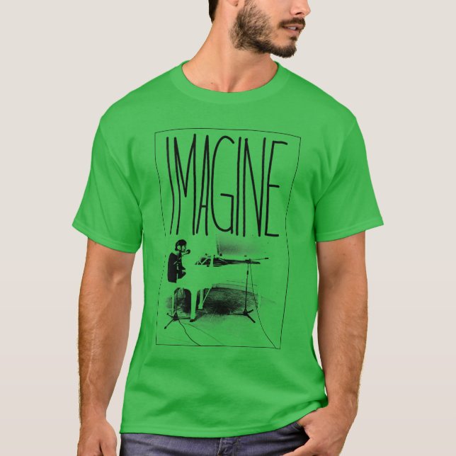 Camiseta Womens John Lennon Imagine Piano VNeck boy friend (Anverso)