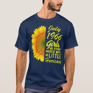 Camiseta Womens July Girls 1966 T-Shirt Sunflower 56th Birt