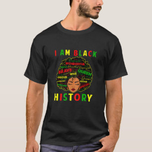Camiseta Womens Junenth I Am Black History African Afro Mel