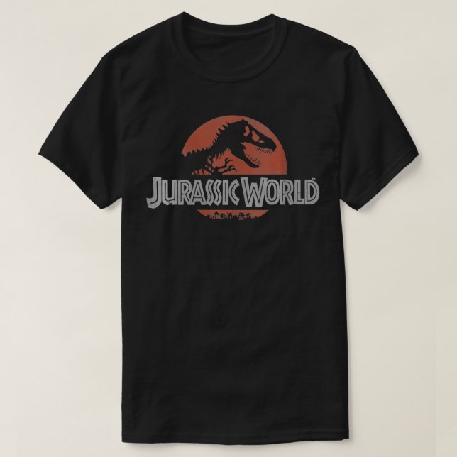 Camiseta Womens Jurassic World Classic logotipo rojo (Diseño del anverso)